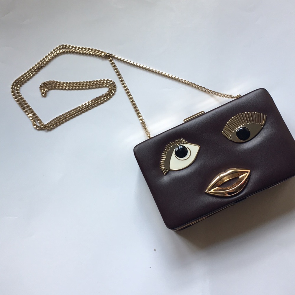 Zara Brown Crossbody Bag with Gold Chain